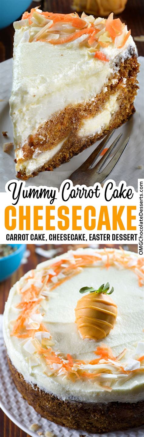 Carrot Cake Cheesecake An Easter Dessert With Cream Cheese Frosting