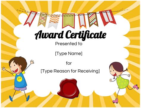Printable Children S Certificate Template Printable Templates Free