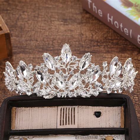 Baroque Luxury Crystal Bridal Tiaras Jewelry Rhinestone Diadem Pageant