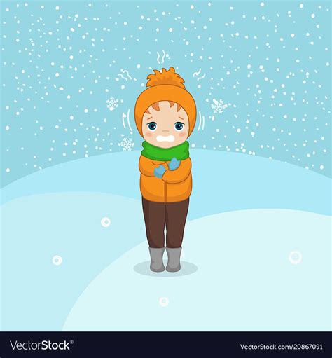 Cold Weather Boy Weather Boy Royalty Free Vector Image