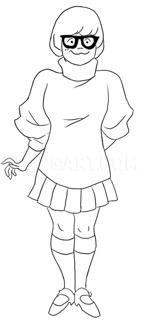 How To Draw Velma From Scooby Doo Step By Step Drawing Guide By Dawn