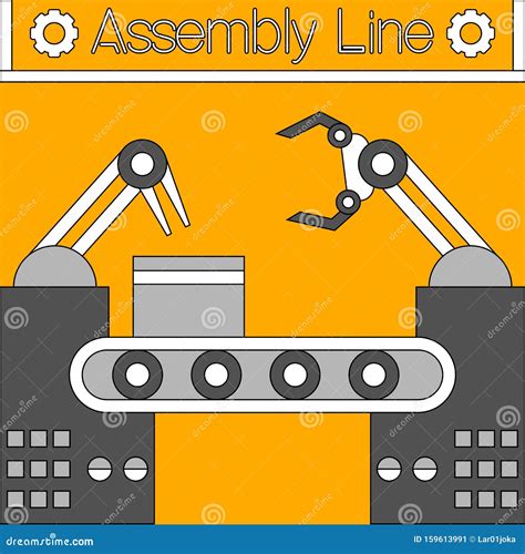 Assembly Line Poster Stock Vector Illustration Of Factory 159613991