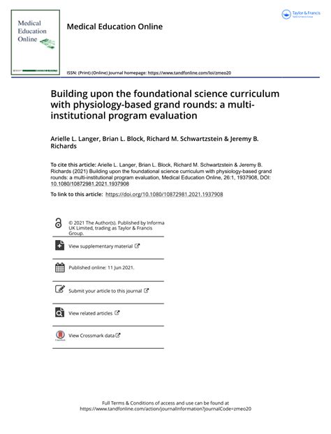 Pdf Building Upon The Foundational Science Curriculum With Physiology