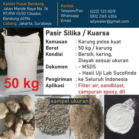 Ady Water Ahli Pasir Silika Jual Pasir Silika Berkualitas Tinggi Harga Grosir