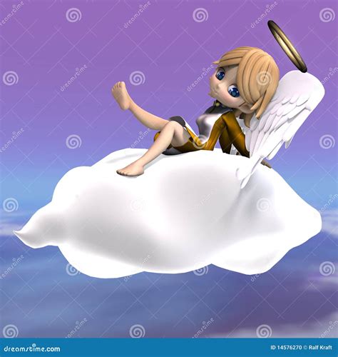 Cute Cartoon Angel With Wings And Halo 3d Stock Photo Image 14576270
