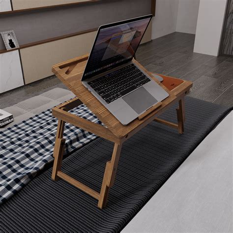 Wooden Laptop Desk Foldable Table Laptop Trays Laptop Stand Desk