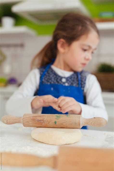 Little Baker Playing With Dough Stock Image Everypixel