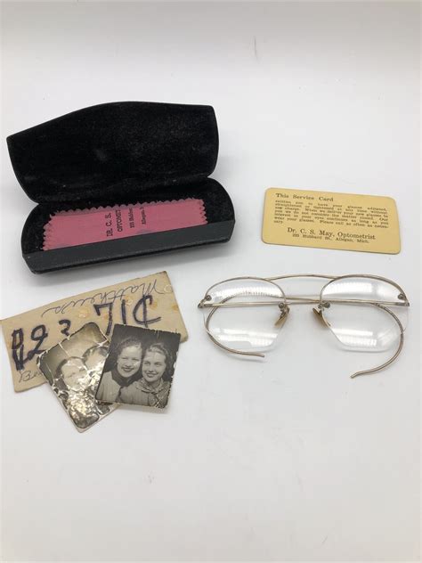 Vintage Shuron Hibo Eyeglasses 1 10 12k Gf Gold Filled Half Rim Frame W Extras Ebay