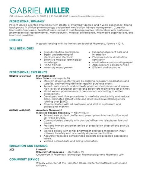 Writing a curriculum vitae for pharmacist for employment needs: Best Pharmacist Resume Sample - Best Pharmacist Resume ...
