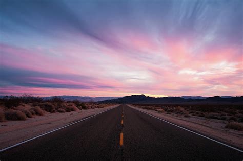 Mojave Desert Sunset On Lonely Wide By Eric Lowenbach