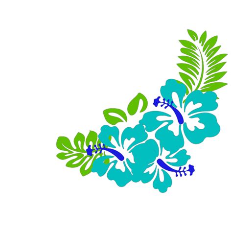 Blue Green Tropical Flowers Png Svg Clip Art For Web Download Clip