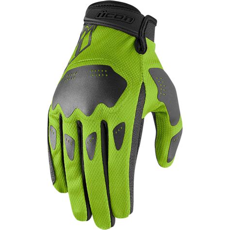 Icon Hooligan Green Sport Fabric Motorcycle Gloves For Sale Online