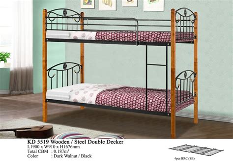 Kd 5519 Woodensteel Double Decker Bed Domica Furniture