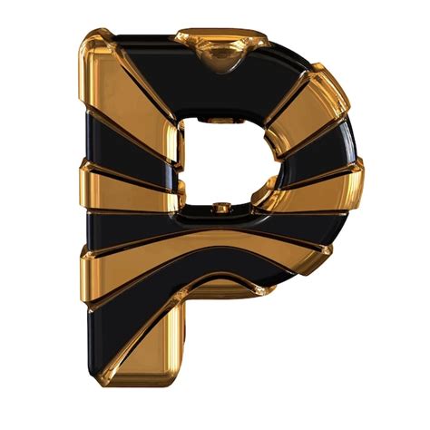 Premium Vector Black And Gold Symbol Letter P