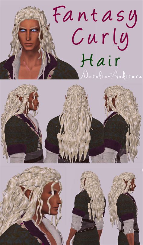 Fantasy Curly Natalia Auditore On Patreon Sims 4 Hair Male Sims