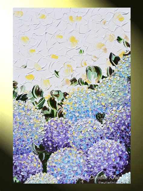GICLEE PRINT Art Abstract Painting Hydrangea Modern Purple Lavender