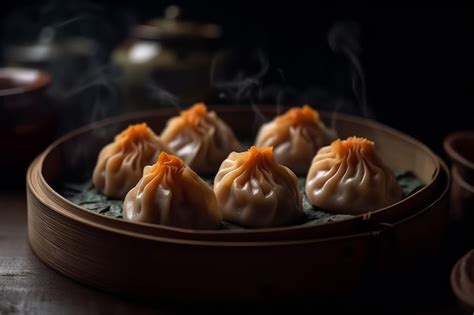 Premium Ai Image Asia Steamed Hot Dumplings Asian Dinner Generate Ai