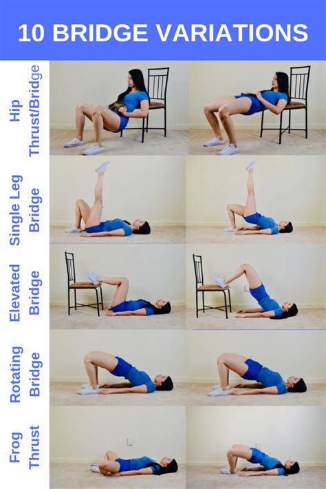 10 hip thrust bridge variations glutes workout bridge workout butt workout