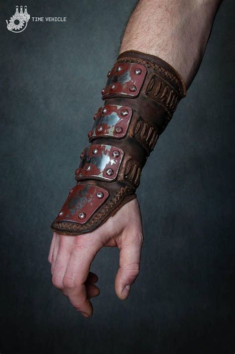 Props Leather Bracer Arm Cuff Armor Medieval Vambrace Viking Arm Guard Leather Gauntlet