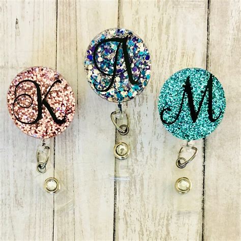 Custom Badge Reel Glitter Badge Reel Personalized Badge Etsy Badge