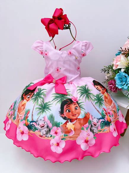 Vestido Infantil Moana Baby Rosa Elo7 Produtos Especiais