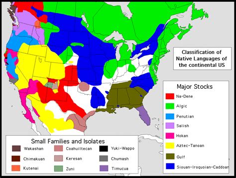 Carte Des Familles Linguistiques Amérindiennes