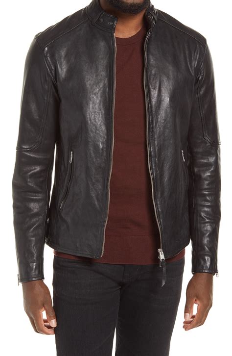 AllSaints Cora Leather Jacket in Black for Men - Lyst