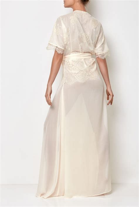 ivory boudoir robe see through robe luxury loungewear long etsy uk