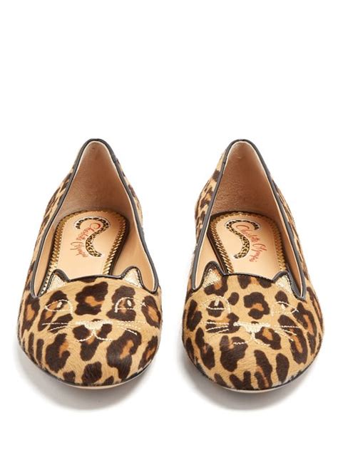 kitty leopard print calf hair flats charlotte olympia matchesfashion us