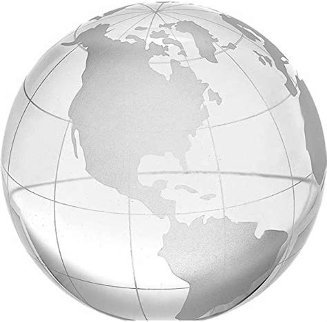 Amlong Crystal 3 Inch Globe Paperweight With T Box Hand Etched Glass Laser Engraved Glass