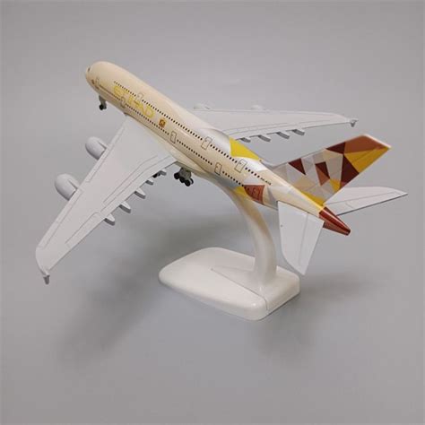 20cm Alloy Metal Air Etihad Airbus 380 A380 Airlines Airplane Model