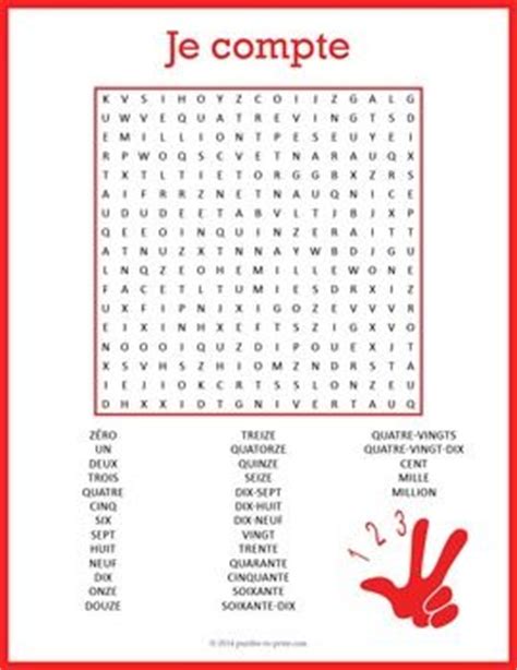 French Vocabulary Word Search Worksheet: Numbers | Learn french, French ...