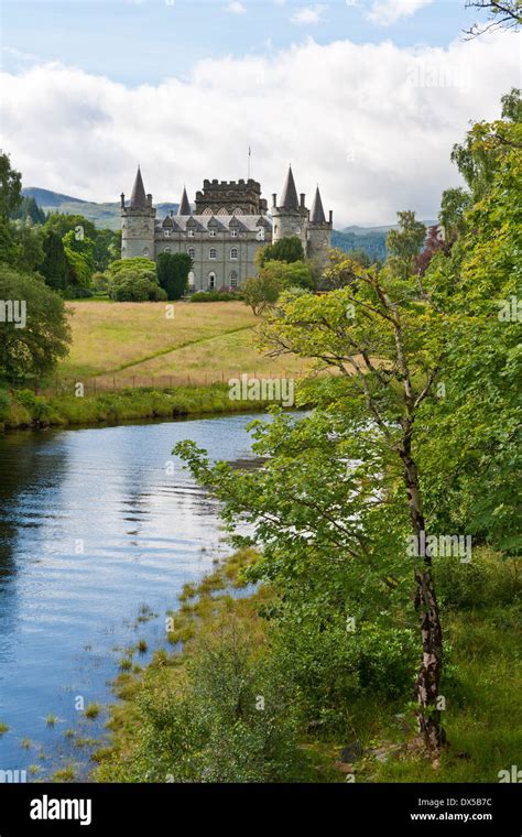 View Of Inveraray Castle From The Bridge Over The River Aray At