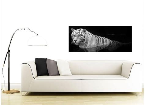 Large Black And White Canvas Wall Art Of A Tiger