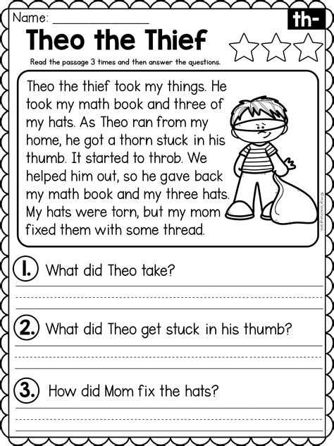 Reading Comprehension With Digraphs Maryann Kirby S Reading Worksheets