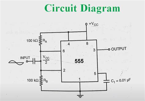 555 Dc Supply Voltage Drop In A Schmitt Trigger Circuit Electrical