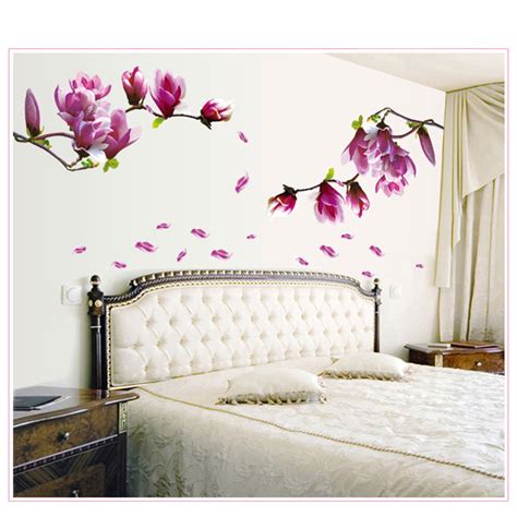 1pc Magnolia Flower Wall Stciker 3d Vinyl Wall Decals Living Room Home