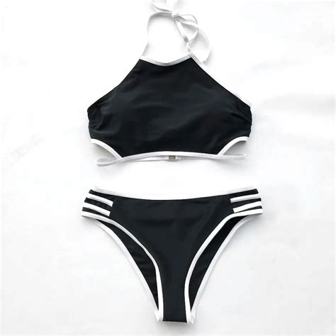 cupshe at leisure halter bikini set women summer swimsuit beach bathing suit swimwear brazilian