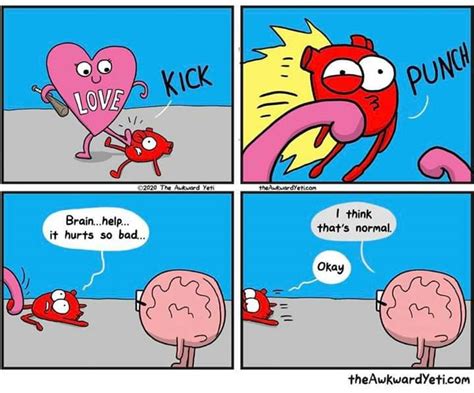 heart and brain awkward yeti heart and brain comic heart vs brain