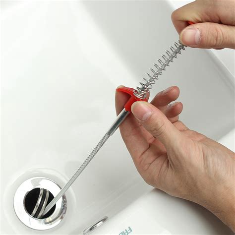 Kitchen sink drain cleaning brush. 615mm drain unblocker stick snake cleaner hair remover ...