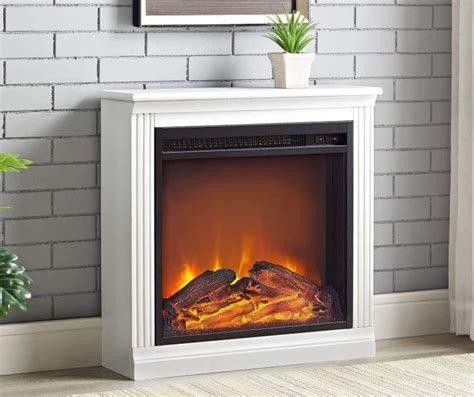Ameriwood Byrd White Electric Fireplace Big Lots In 2020 White