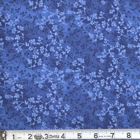 Fabric Dark Blue Floral New Blue Tones Calico New Etsy