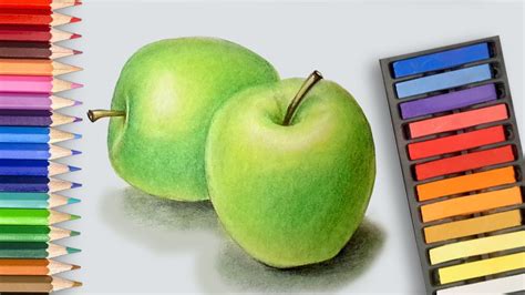 How To Draw A Realistic Apple With Colored Pencils And