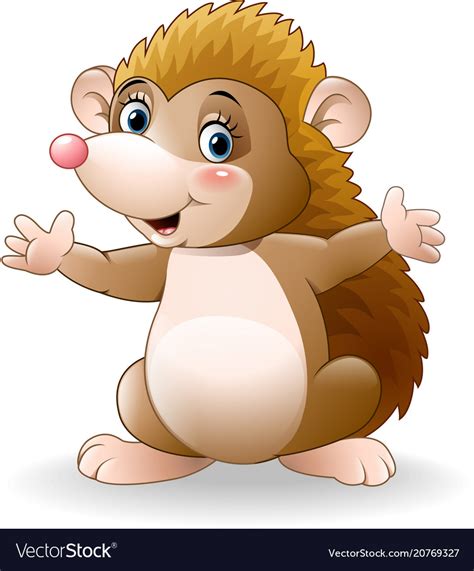 Cute Hedgehog Cartoon Royalty Free Vector Image