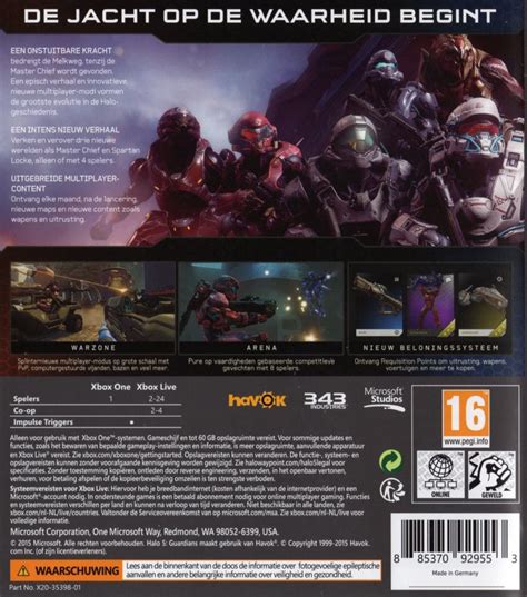 Halo 5 Guardians 2015 Xbox One Box Cover Art Mobygames