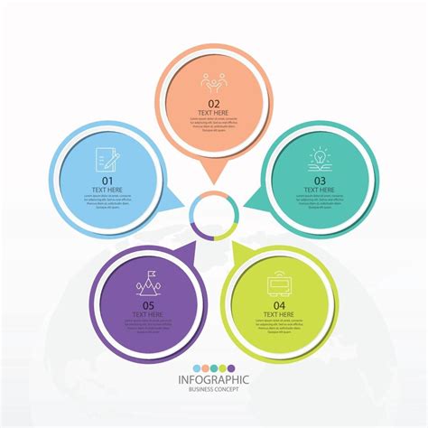 Basic Circle Infographic Template With 5 Steps 3478043 Vector Art At