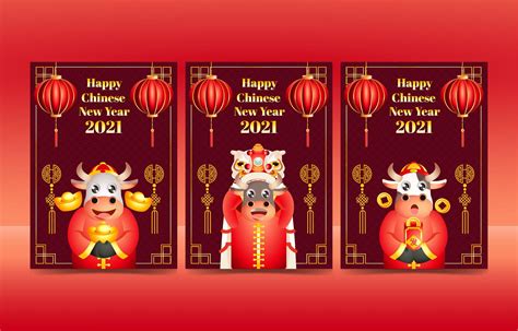 Chinese New Year Cards 1593997 Vector Art At Vecteezy