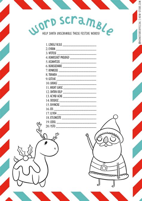 Free Christmas Word Scramble Printable Printable Word Searches