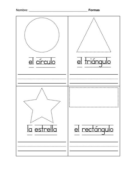 spanish worksheets for kindergarten | Basic Shapes in Spanish - Formas