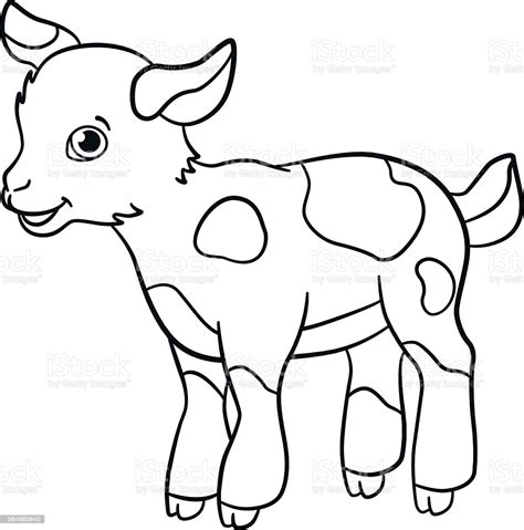 Then, they are in here too. Coloring Pages Farm Animals Little Cute Goatling Smiles ...